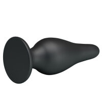 Pretty Love Silikon Anal Plug mit Saugnapf schwarz 5,5 cm