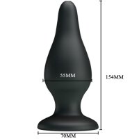 Pretty Love Silikon Anal Plug mit Saugnapf schwarz 5,5 cm