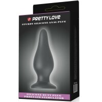 Pretty Love Silikon Anal Plug mit Saugnapf schwarz 5,5 cm