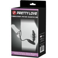 Pretty Love Anal Plug mit Vibration und Penis / Hoden Ring schwarz
