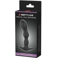 Pretty Love Anal Plug strukturiert mit 12 Prostata Vibration schwarz