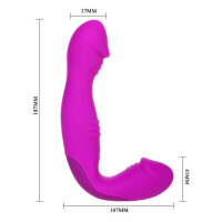 Pretty Love Angelo double dildo for couples purple 18,7 cm