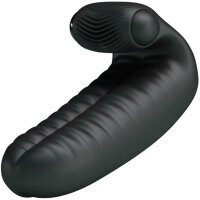 Pretty Love Abbott double finger attachment vibrator with clitoral stimulation black