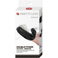 Pretty Love Abbott double finger attachment vibrator with clitoral stimulation black