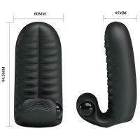 Pretty Love Abbott double finger attachment vibrator with clitoral stimulation black