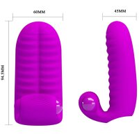 Pretty Love Abbott double finger attachment vibrator with clitoral stimulation pink