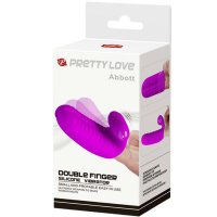 Pretty Love Abbott double finger attachment vibrator with clitoral stimulation pink
