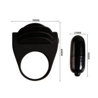Pretty Love Chester cock ring with clitoral stimulation black