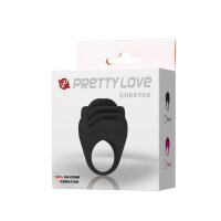 Pretty Love Chester cock ring with clitoral stimulation black