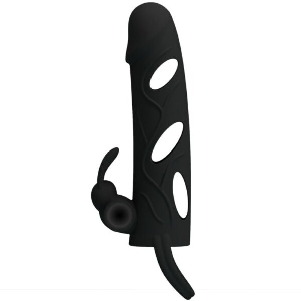 Pretty Love penis sheath with clitoral stimulation black 14 cm