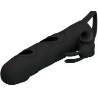 Pretty Love penis sheath with clitoral stimulation black 14 cm