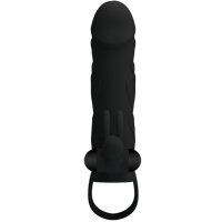 Pretty Love penis sheath with clitoral stimulation black 14 cm