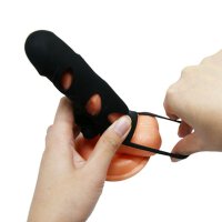 Pretty Love penis sheath with clitoral stimulation black 14 cm