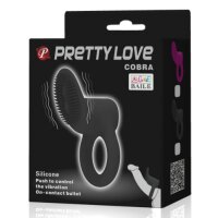 Pretty Love Cobra Penisring mit Klitorisstimulation schwarz