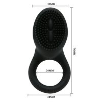 Pretty Love Cobra cock ring with clitoral stimulation black