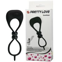 Pretty Love Doppelpenisring mit Vabration schwarz