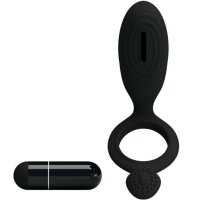 Pretty Love Ethel cock ring with clitoral stimulation black