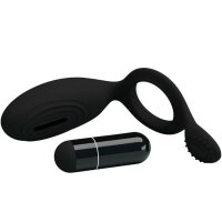 Pretty Love Ethel cock ring with clitoral stimulation black