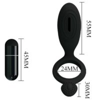 Pretty Love Ethel cock ring with clitoral stimulation black