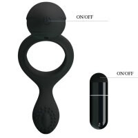 Pretty Love Ethel cock ring with clitoral stimulation black