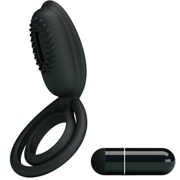 Pretty Lover Esther cock ring with clitoral stimulation black