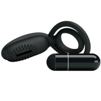 Pretty Lover Esther cock ring with clitoral stimulation black
