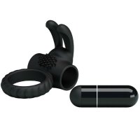 Pretty Love Eudora cock ring with clitoral stimulation black