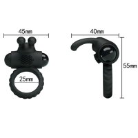 Pretty Love Eudora cock ring with clitoral stimulation black