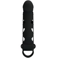Pretty Love penis sheath with vibration black 15.2 cm