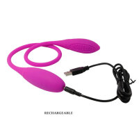 Pretty Love Snaky Peitsche/Doppelvibrator pink