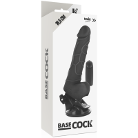 Basecock vibrator with penis extender 18.5 cm black