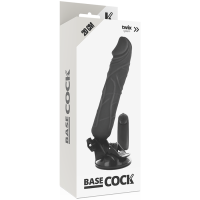 Basecock vibrator with remote control and penis extender black