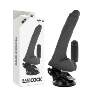 Basecock vibrator with penis extender 20 cm black