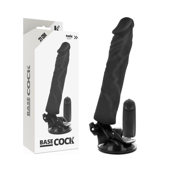 Basecock vibrator with remote control 21 cm Black