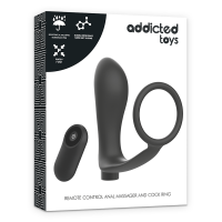 Addicted Toys Remote Control Anal Massager And Cock Ring With Vibrator