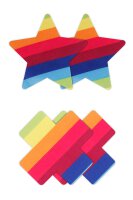 Pretty Pasties Pride Cross And Star Rainbow 2 Pair