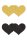 Pretty Pasties Glitter Hearts Black Gold 2 Pair