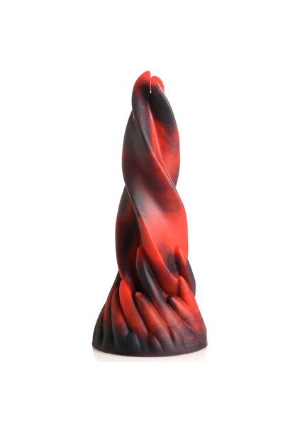Hell Kiss Twisted Tongues Silicone Dildo - Red - 18,8 cm