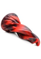 Hell Kiss Twisted Tongues Silicone Dildo - Red - 18,8 cm
