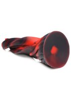 Hell Kiss Twisted Tongues Silicone Dildo - Red - 18,8 cm