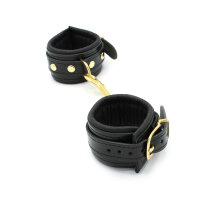 Shiny Black Leather Handcuff