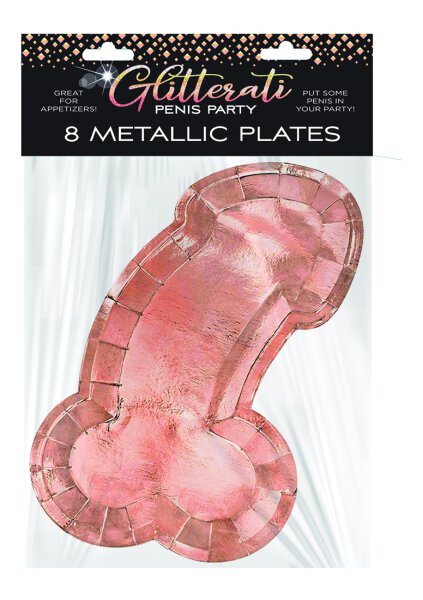 Glitterati Penis Rose Gold Plates, 8