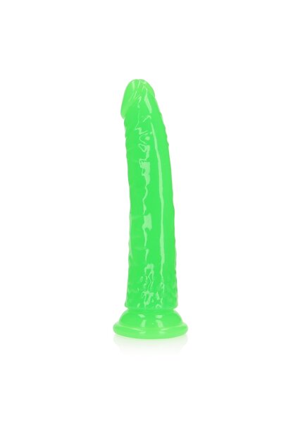 Slim Realistic Dildo with Suction Cup - Glow in the Dark - 22 cm