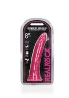 Slim Realistic Dildo with Suction Cup - Glow in the Dark -  22 cm