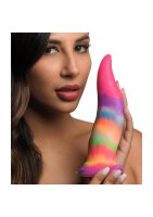 Unicorn Tongue Glow in the Dark Silicone Dildo Rainbow 21,3 cm