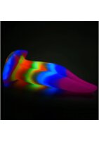 Unicorn Tongue Glow in the Dark Silicone Dildo Rainbow 21,3 cm