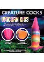 Unicorn Tongue Glow in the Dark Silicone Dildo Rainbow 21,3 cm