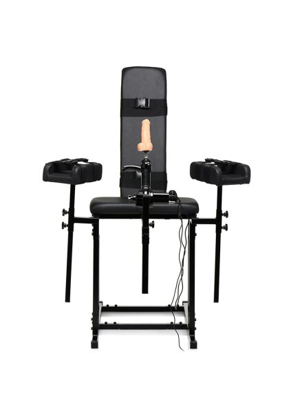 MS Obedience Chair with Sex Machine Black