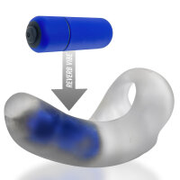 Hünkyjunk Buzzfuck Sling with Taint Vibe Vibrating Cock Sling Clear Ice