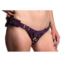 XR Brands Bodice Deluxe Leather Corset Harness Purple